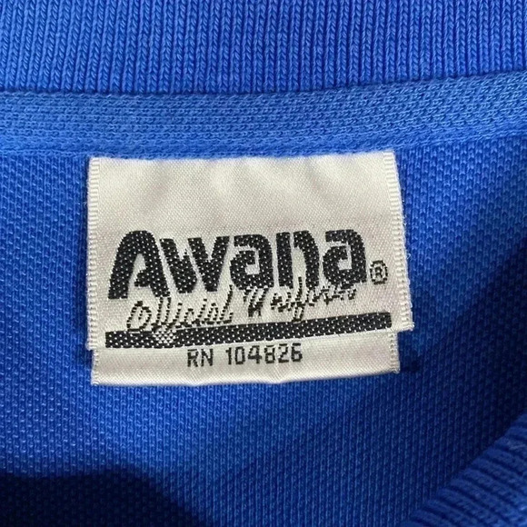 Vintage Awana Official Uniform Men’s Classic Polo Blue XL Teddy Bear Embroidery - Picture 5 of 8